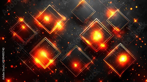 Wallpaper Mural Fiery Diamond Lightscape: Abstract Glowing Artwork Torontodigital.ca