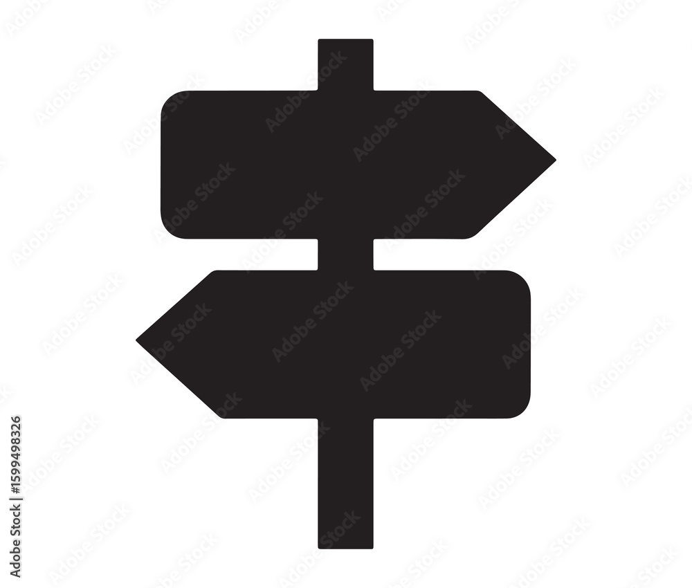 Obraz premium Minimalist signpost silhouette vector illustration.