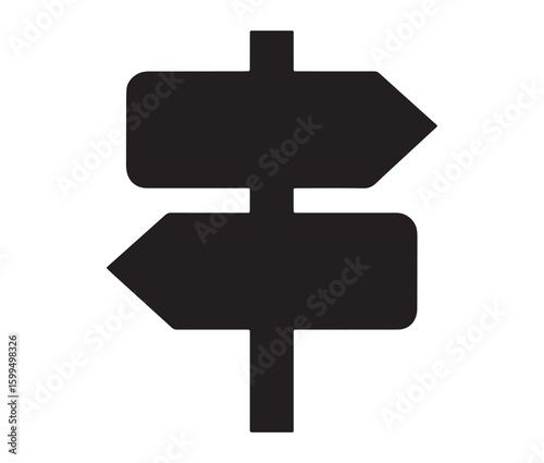 Minimalist signpost silhouette vector illustration.