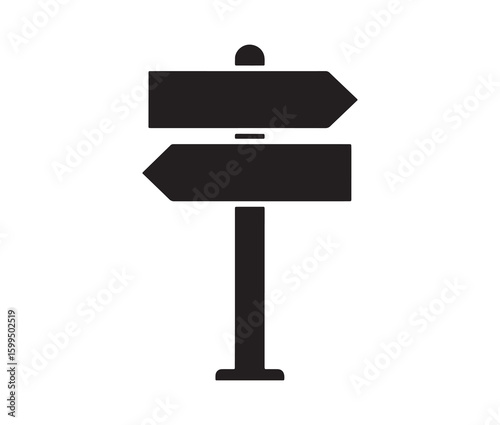 Minimalist signpost silhouette vector illustration.
