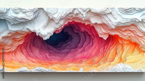 Wallpaper Mural Abstract Cave: Layers of Color and Depth Torontodigital.ca