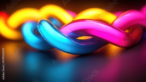 Wallpaper Mural Abstract Colorful Neon Lights Twisted Design Torontodigital.ca