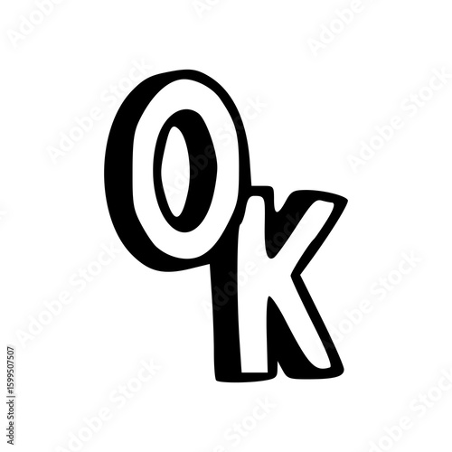 agreement OK lettering vector