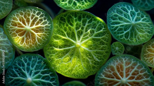 Close Up Green Leaves Texture Macro Photography