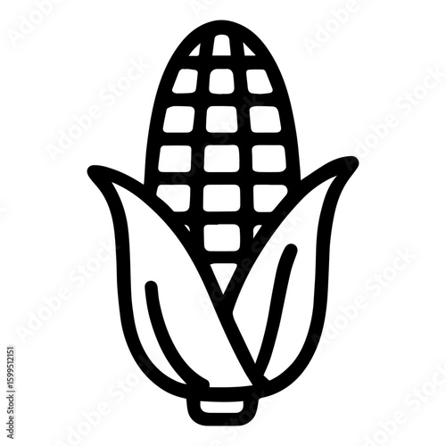 Corn on the cob icon vegetable food symbol fresh grilled sweetcorn isolated illustration
