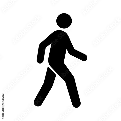 Pedestrian lane icon with transparent background traffic sign symbolizing designated walking path for pedestrians
