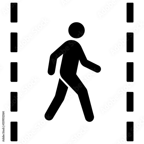 Pedestrian lane icon with transparent background traffic sign symbolizing designated walking path for pedestrians
