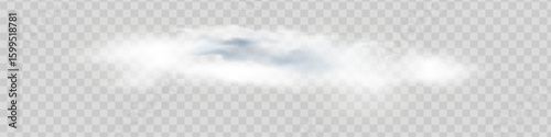 Fog or smoke isolated transparent special effect. White vector cloudiness, mist or smog background. Vector illustration