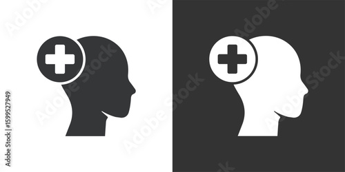 Mental health icon. Solid glyph series icon