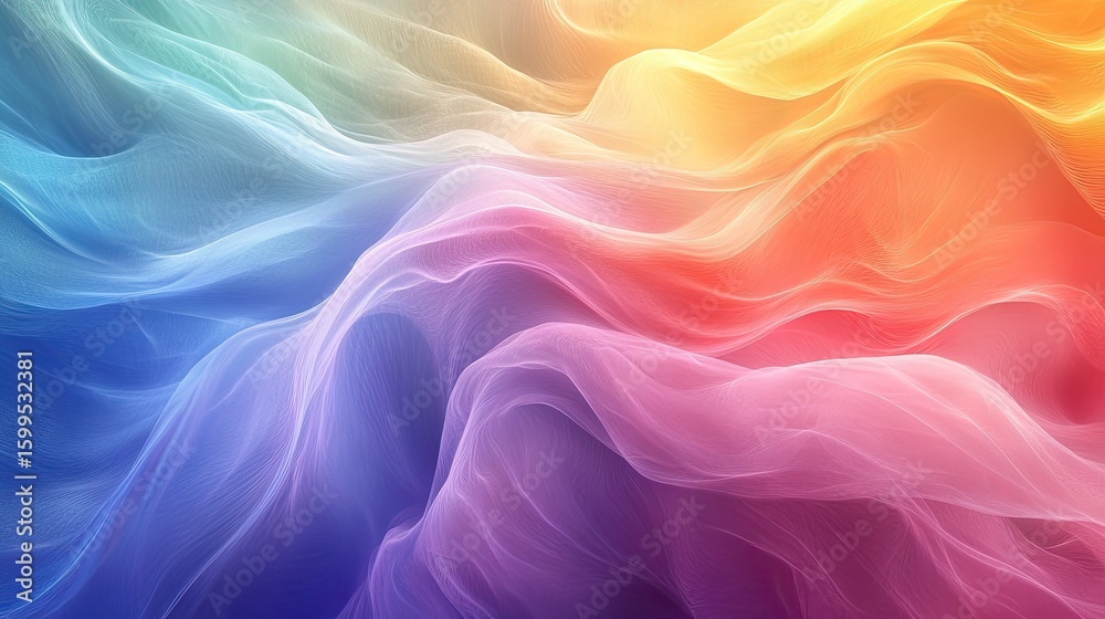 Fototapeta premium Pastel rainbow swirl design, symbolizing joy and creativity