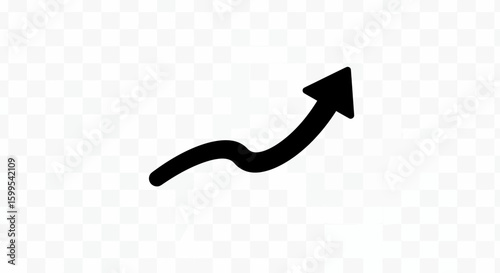 Stylish upward trending arrow, concept for growth, success and business trends