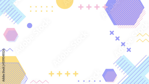 Pastel geometric shapes with plus signs and dots ideal for graphic design projects, backgrounds, website elements, and social media posts.