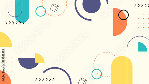 Abstract geometric shapes design suitable for backgrounds, posters, print materials, web graphics, and modern art projects needing a vibrant touch.