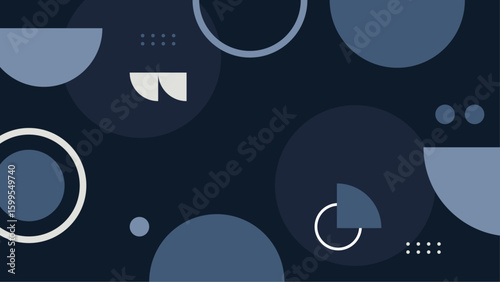 Abstract blue circles and shapes design, perfect for backgrounds, digital art, prints, and graphic design projects requiring modern visuals.