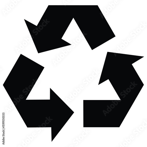 Recycle sign vector illustration, Set of packaging products symbols, packaging labels, information sign of recycling, cycle black symbols, Recycle icon symbol, Recycling and rotation arrow icon pack.