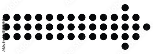 Black Dotted arrow pointing right. Arrow shape element 
