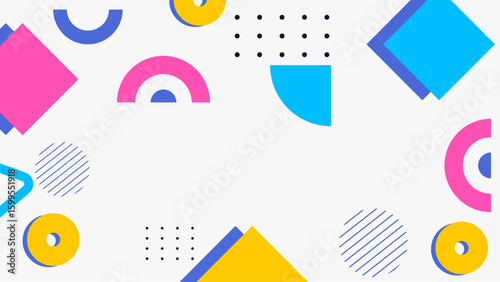 Colorful geometric shapes could be used as a background for invitations, posters, or digital designs with a modern and vibrant theme.