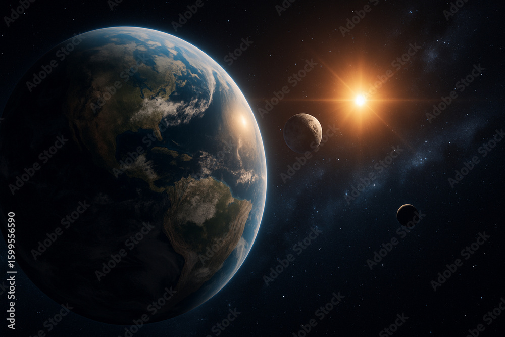 Obraz premium earth and moon