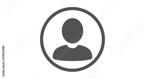 Simple user icon in a circle for profiles and social media applications