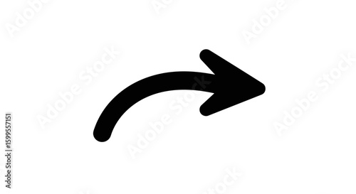 Stylized arrow icon pointing rightward on a clean white background simplicity
