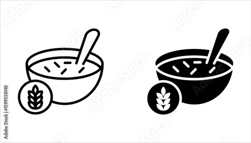 Cereal icon set symbol template for graphic and web design on white background