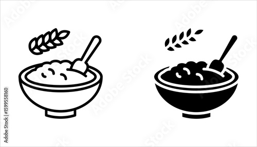 Cereal icon set symbol template for graphic and web design on white background