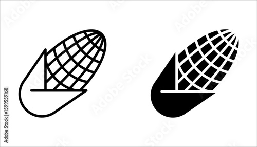 Corn line icon set. Vegetarian, vegan, harvest. Vegetables concept on white background