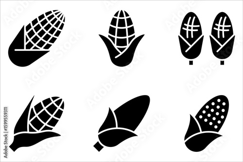 Corn line icon set. Vegetarian, vegan, harvest. Vegetables concept on white background