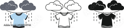 Laundry day rain concept illustration vector design template for weather and cleaning services 100