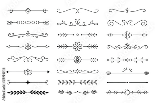 Doodle Style Decorative Arrows and Dividers 