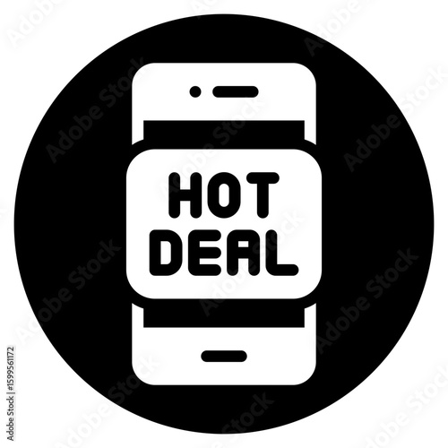 hot deal glyph icon