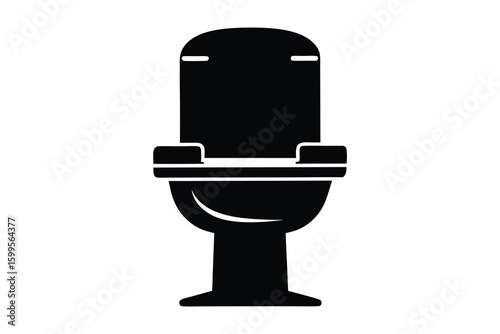 High comfort toilet silhouette on white background