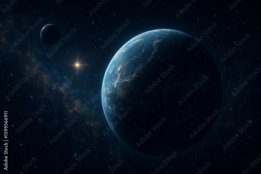 Fototapeta premium earth and moon