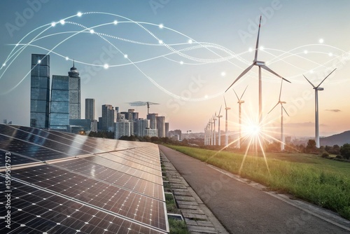 Renewable Energy Grid: Sustainable City Power Flow

