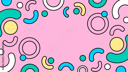 Pink abstract shapes background suitable for designs needing creative, vibrant and fun elements. Ideal for social media, invitations, and posters.