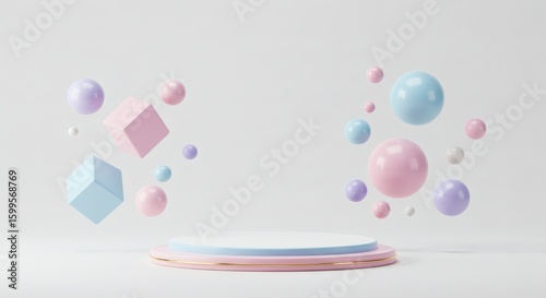 Bright and Colorful Banner Background with Confetti, Balloons, and Glowing Effects – Empty Center Space for Text, Perfect for Celebration Promotions, Online Sales, or Party Invitations

