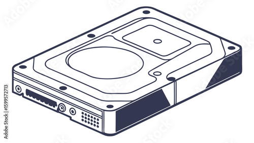Isometric Illustration of a Hard Disk Drive.