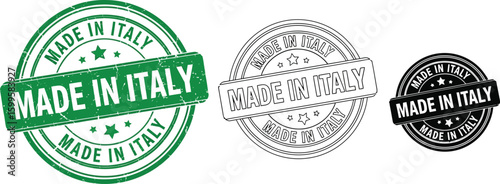 Made in italy stamp vector illustration set of grunge rubber stamps for product origin and quality assurance