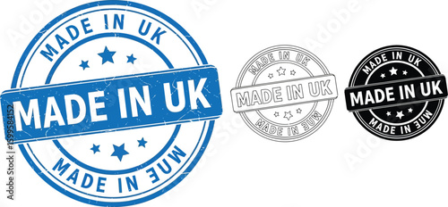 Made in uk stamp vector illustration, united kingdom product label, uk quality assurance and origin mark