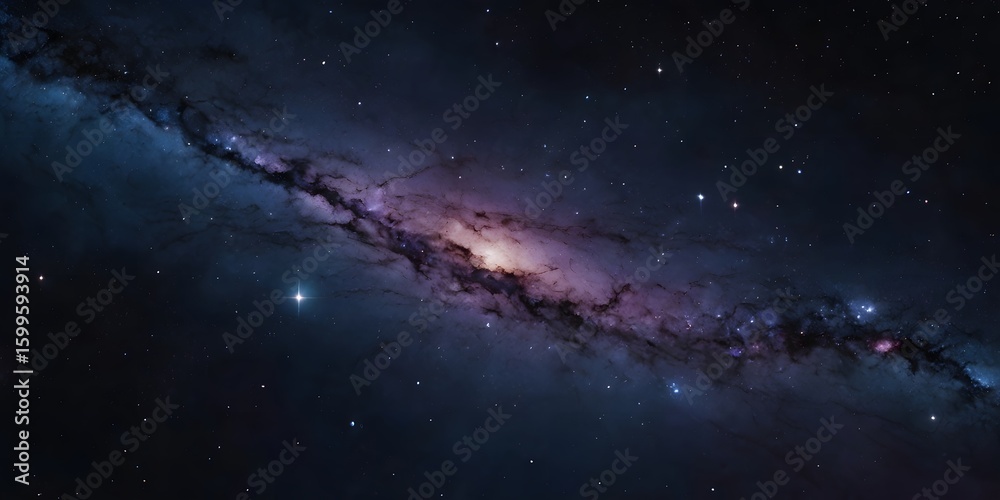 Fototapeta premium Vast Galaxy Space Scene with Bright Stars and Cosmic Dust in Deep Space