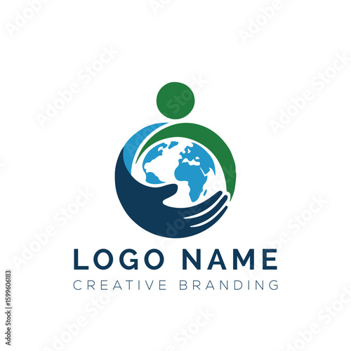family care logo design vector. Adoption and social network logo design