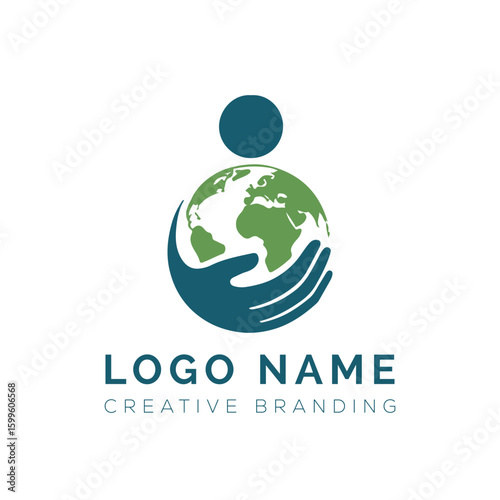 family care logo design vector. Adoption and social network logo design