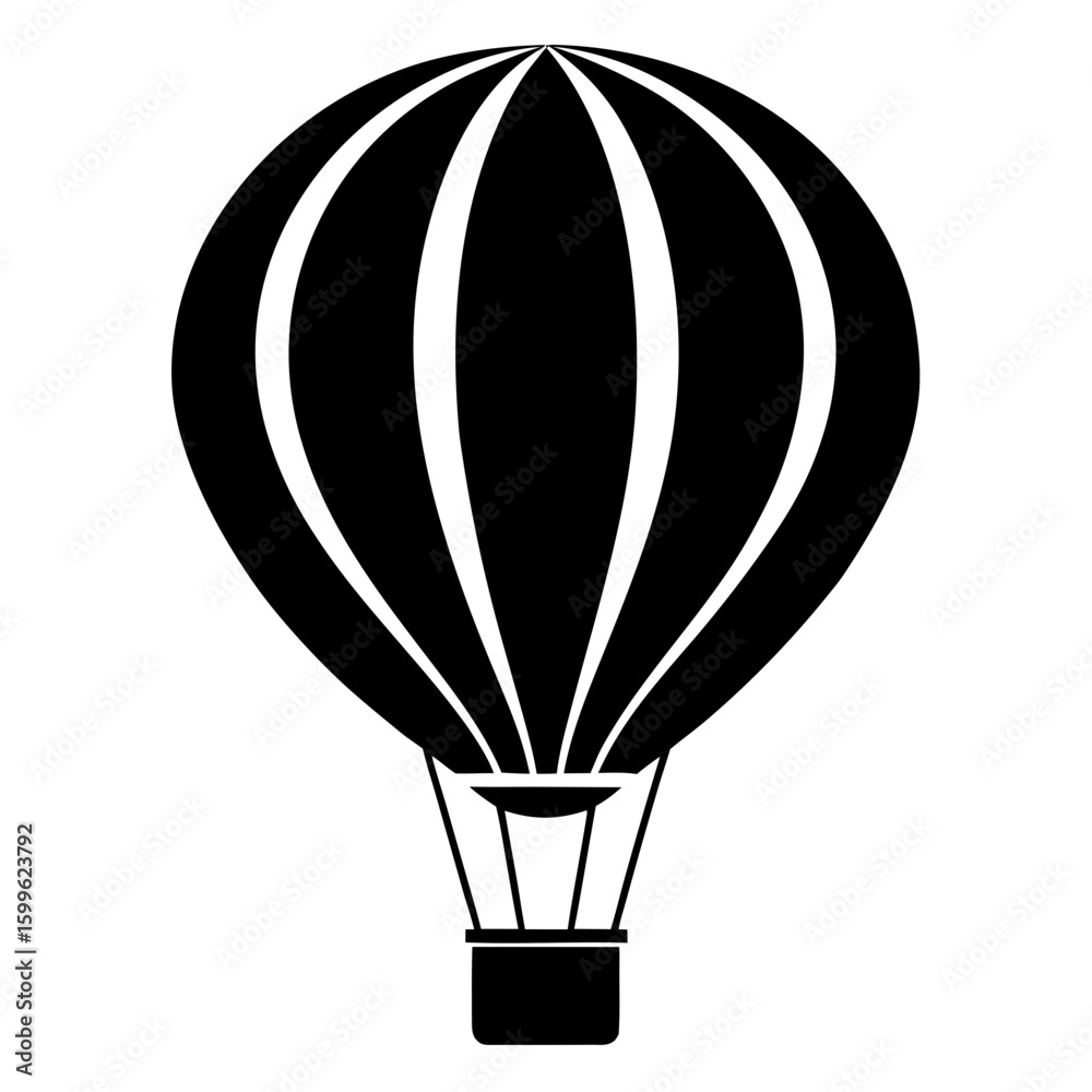 Naklejka premium Minimal Balloon Black Silhouette