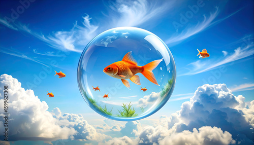 Goldfish Bubble Sky Dreamscape.