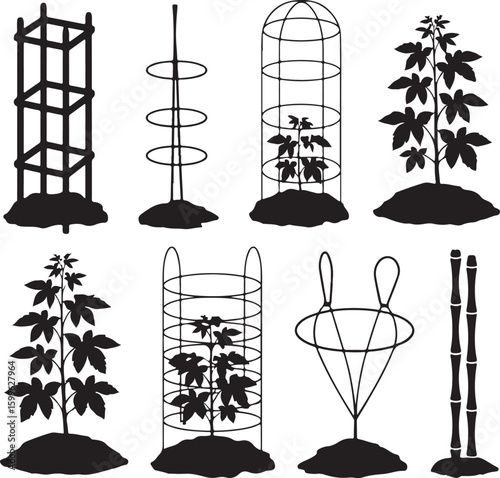 Garden plant supports and climbing plants trellis cage
