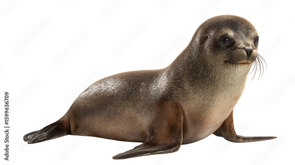 Fototapeta premium Young Sea Lion Resting on Sand Beach Marine Animal Wildlife Aquatic Creature