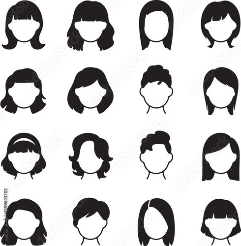 Diverse hairstyles and haircuts for people female male