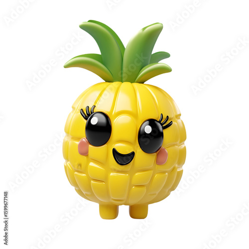 a beautiful pineapple cartoon
