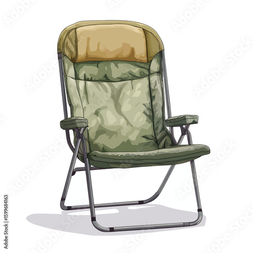 green folding chair
