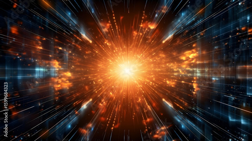 Abstract representation of high-speed data transmission and connectivity concept